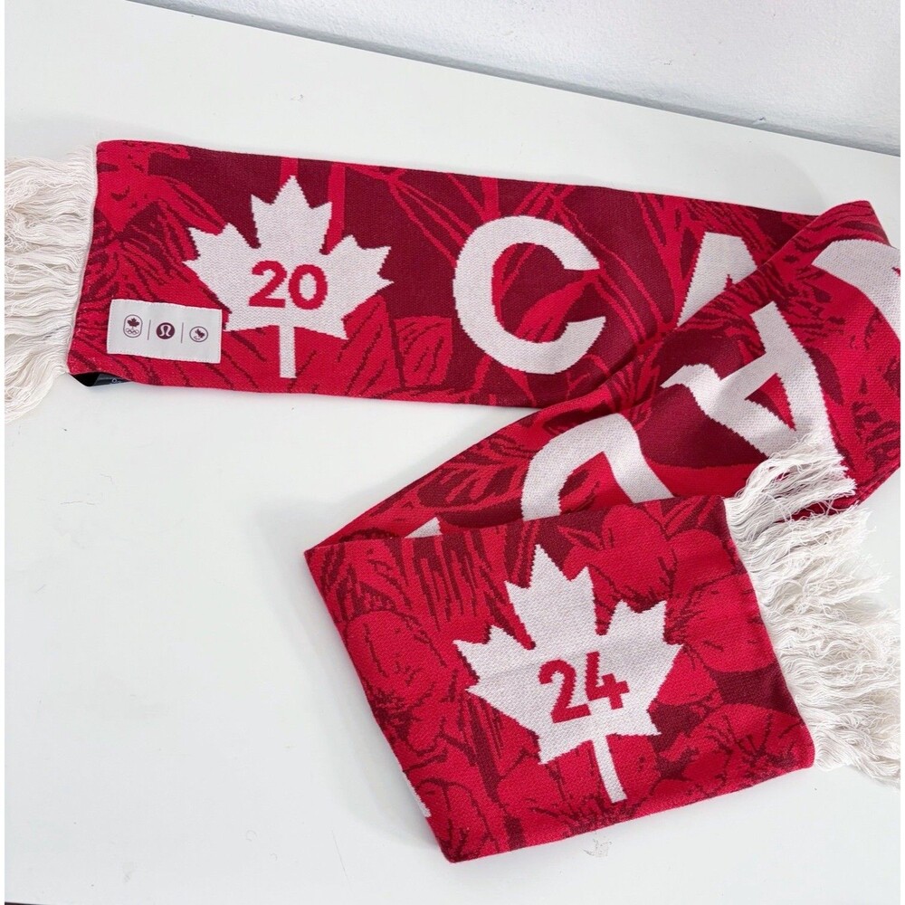 Lululemon Team Canada Future Legacy Scarf Red Paris 2024 Olympics Logo